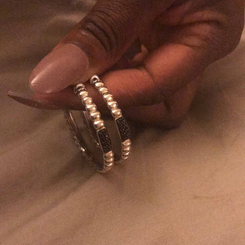 John Hardy Black Sapphire hoop earrings